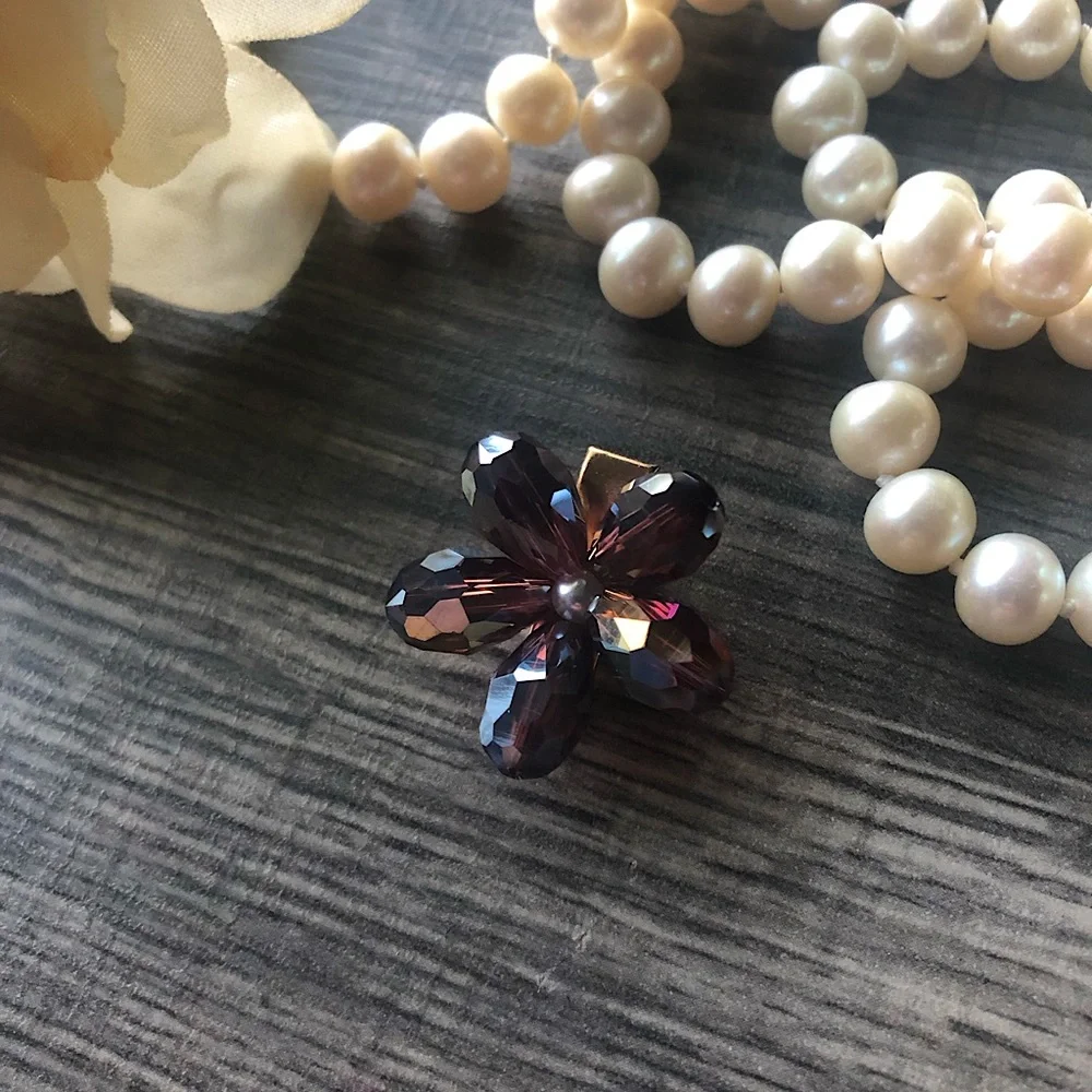 NEW Glass Crystal Flower Hair Clip - Picture 1 of 5